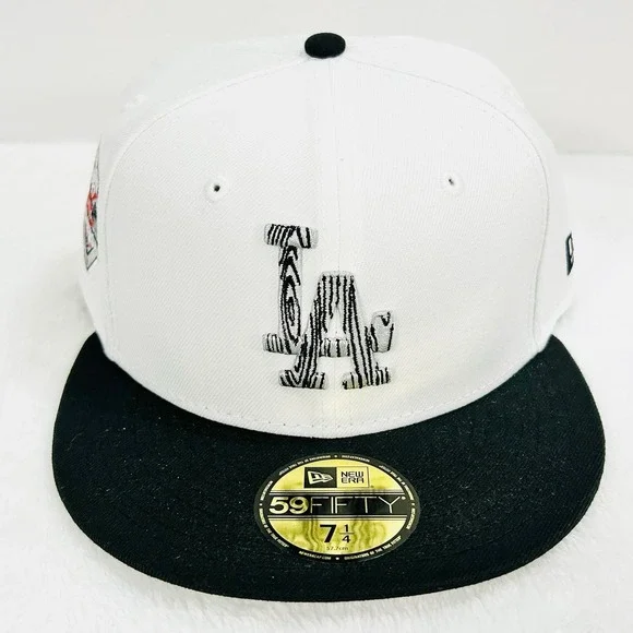 New Era Los Angeles Dodgers 50 Years 59FIFTY Fitted Hat Cap 7 1/4 White MLB - Picture 2 of 6